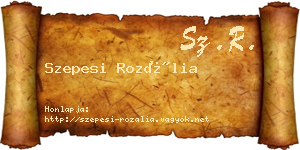 Szepesi Rozália névjegykártya