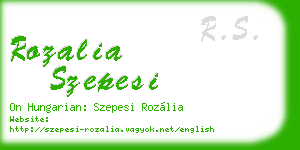 rozalia szepesi business card