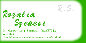 rozalia szepesi business card